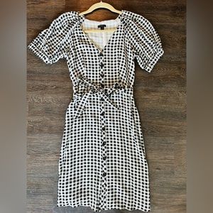 ANN TAYLOR never been worn black and white checkered dress